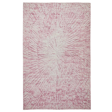 Hampton Burst Modern Abstract Distressed Hand-Woven Textured Wool Loop Pile Pink/Ivory Rug-Melrose-Rug Love - The Most Loved Rug Store